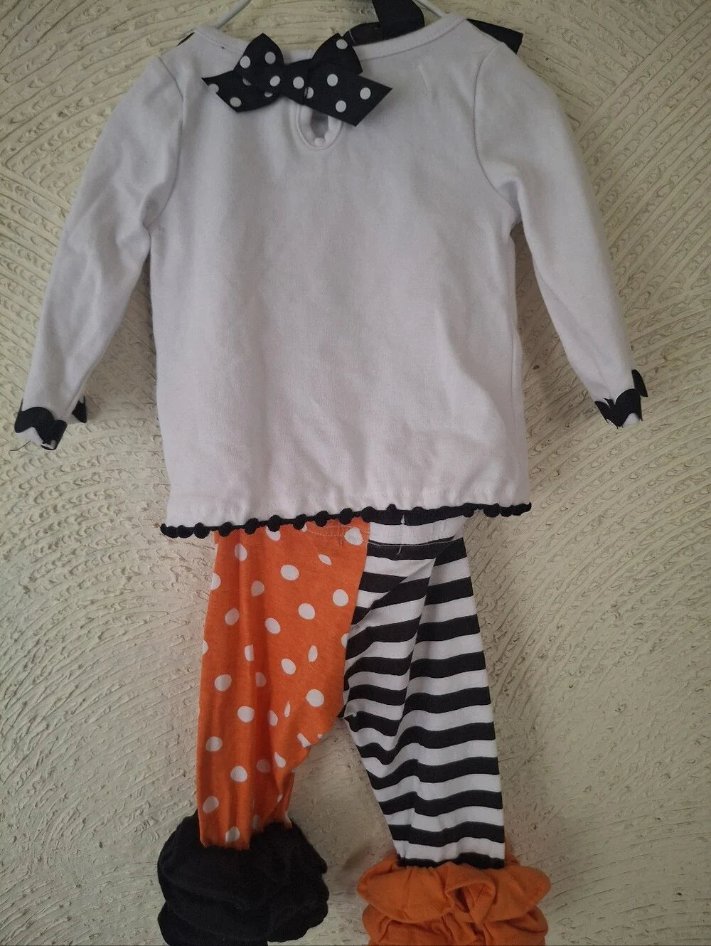 Mud Pie White, Black & Orange Girls Witch Costume Set